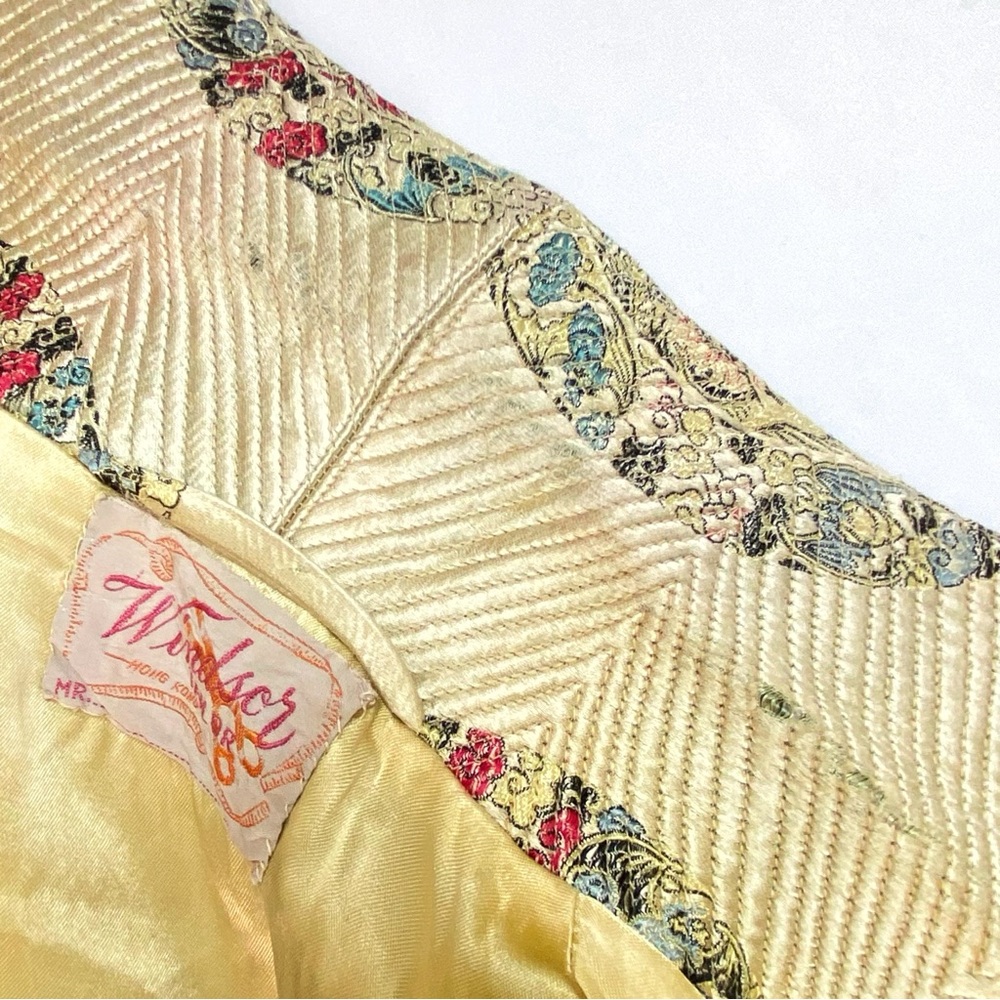 VINTAGE WINDSOR TAILOR GOLD CHINESE DRAGON PRINT BUTTON UP JACKET - Picture 14 of 15